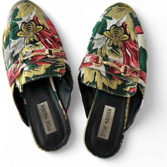 Steve Madden Kandi Queen Bee Flats Mules Floral Women's 9 - Picture 1 of 5